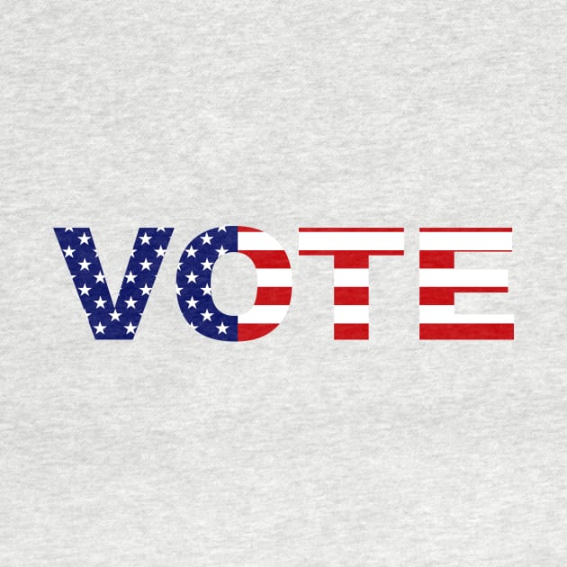 Vote American Flag Red White and Blue Typography by Color Me Happy 123